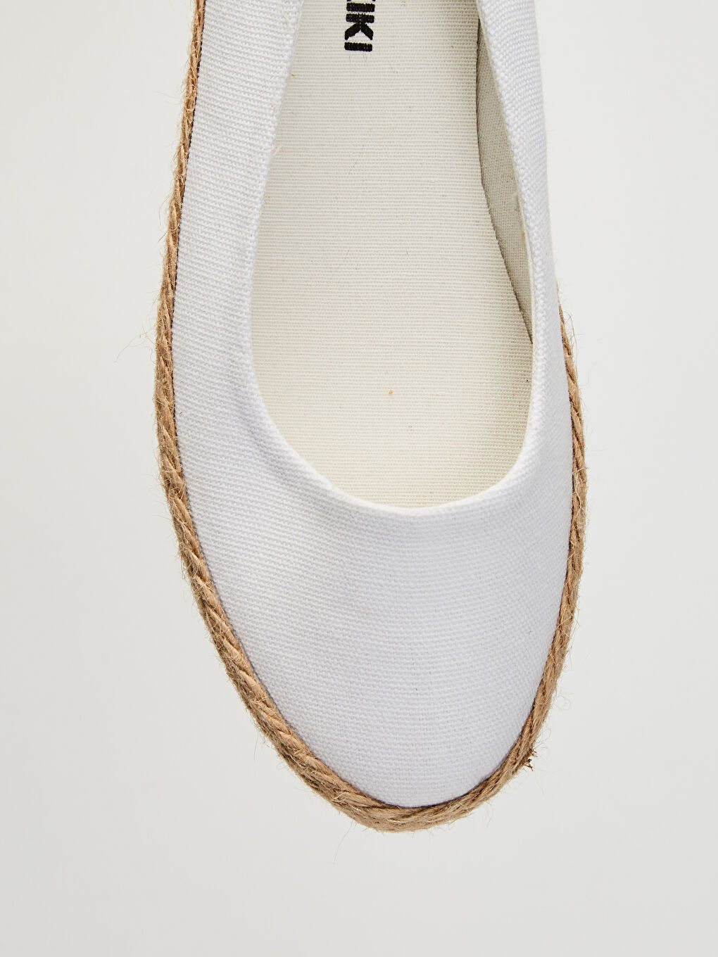 Beyaz Kadın Espadril Babet Ayakkabı-4