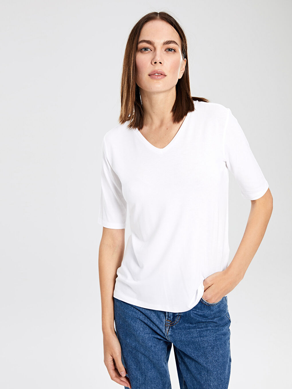 Viscose Short Sleeve V-Neck Shirts