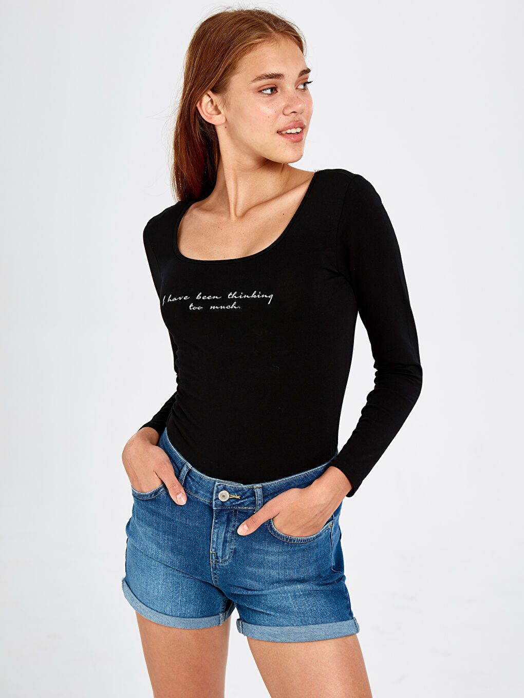 İndigo Kadın Jean Şort-1