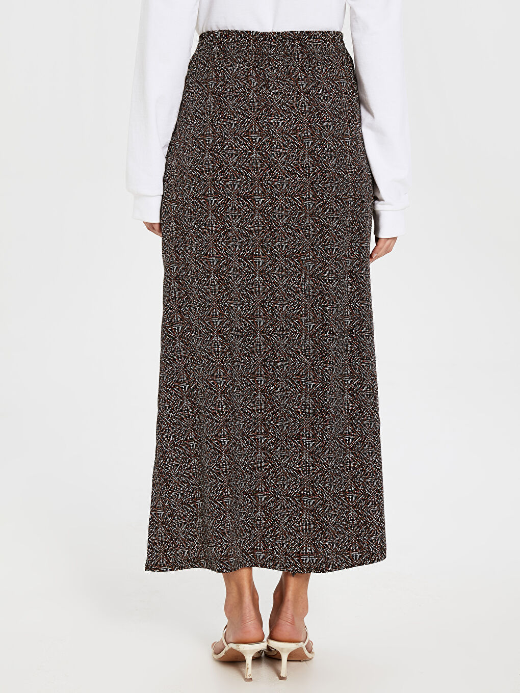 Suknja maksi dužine od viskoze sa elastičnim strukom i dezenom