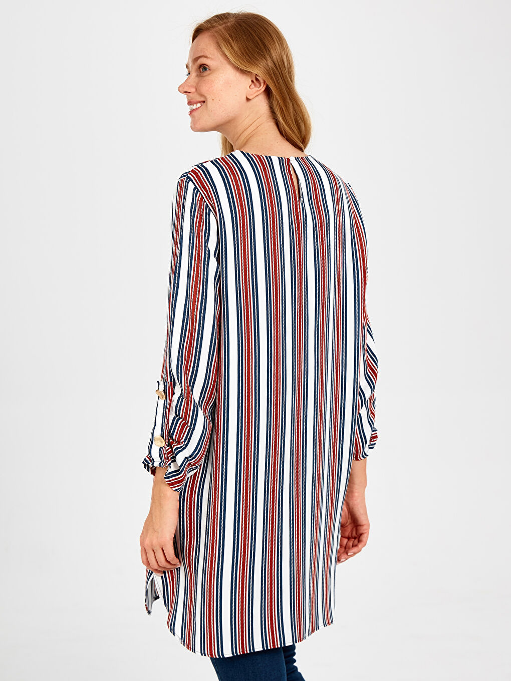 Tunique en Crêpe à Manches Longues pour Femmes-2