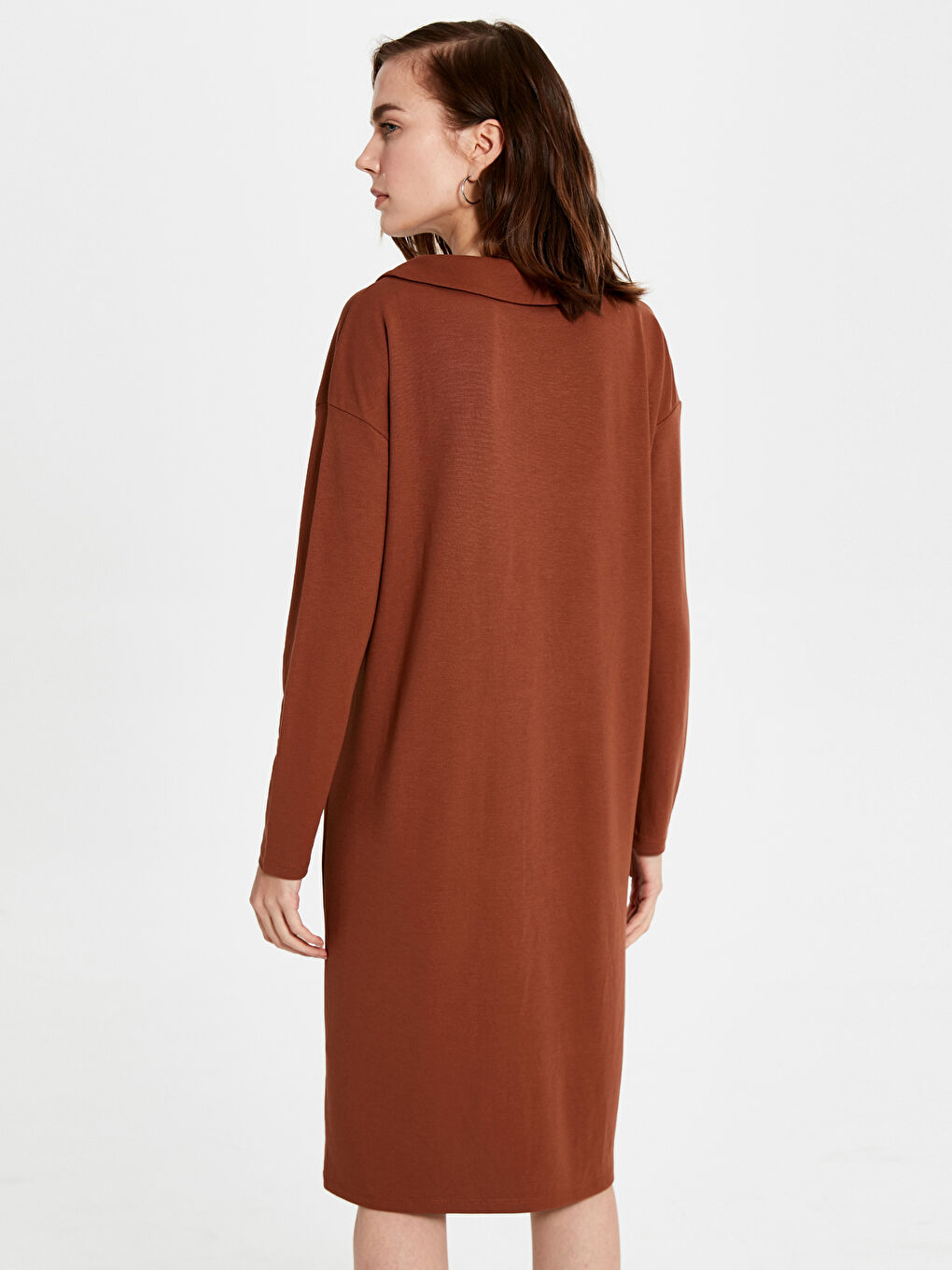 Standard Fit Long Sleeve Combed Cotton Women's Dress-2