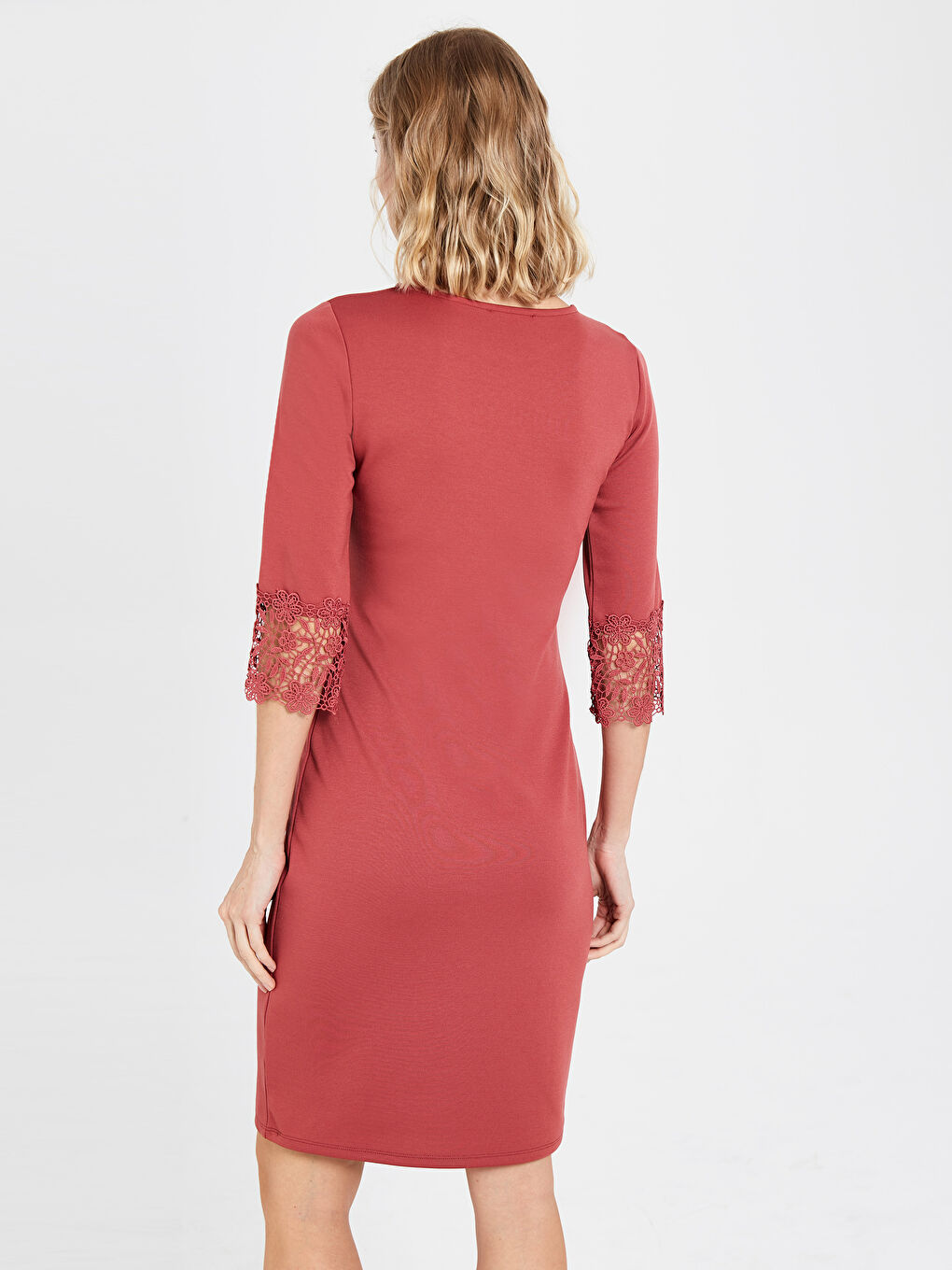 Pembe Standart Fit Kadın Elbise-2