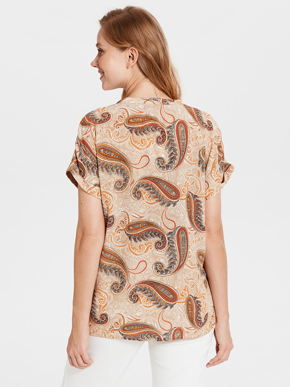 Chemise pour Femmes à Manches Courtes Froissée Coupe Régulière-2