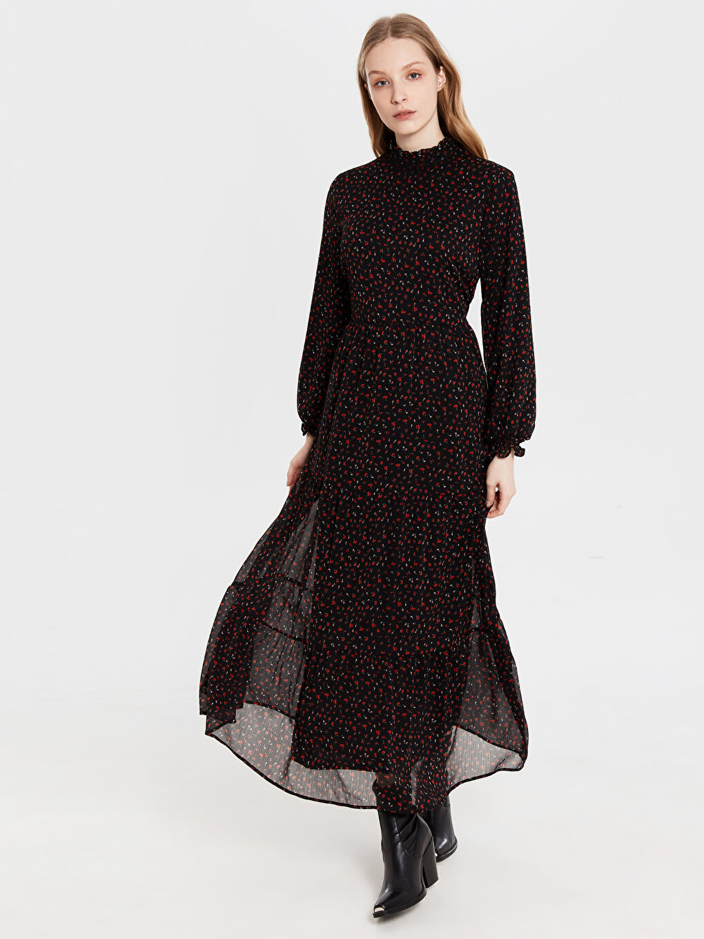 Floral Chiffon Maxi Dress-1