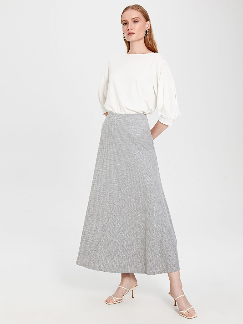 تنورة قطنية بقصة عادية للسيدات-1