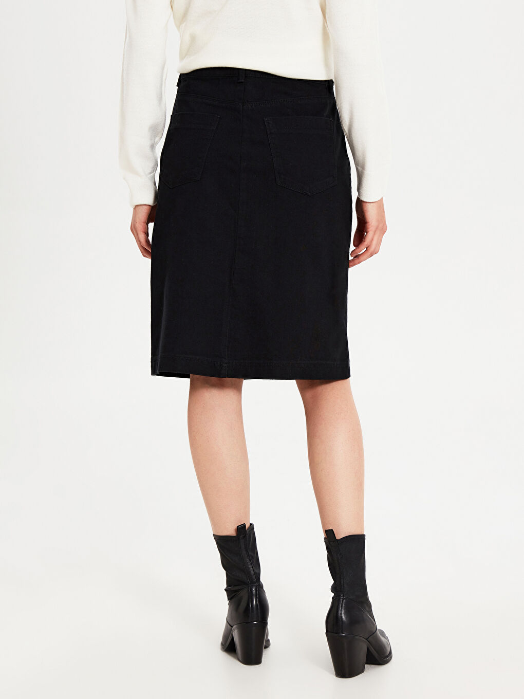 جيبة دينيم عادية للسيدات-3