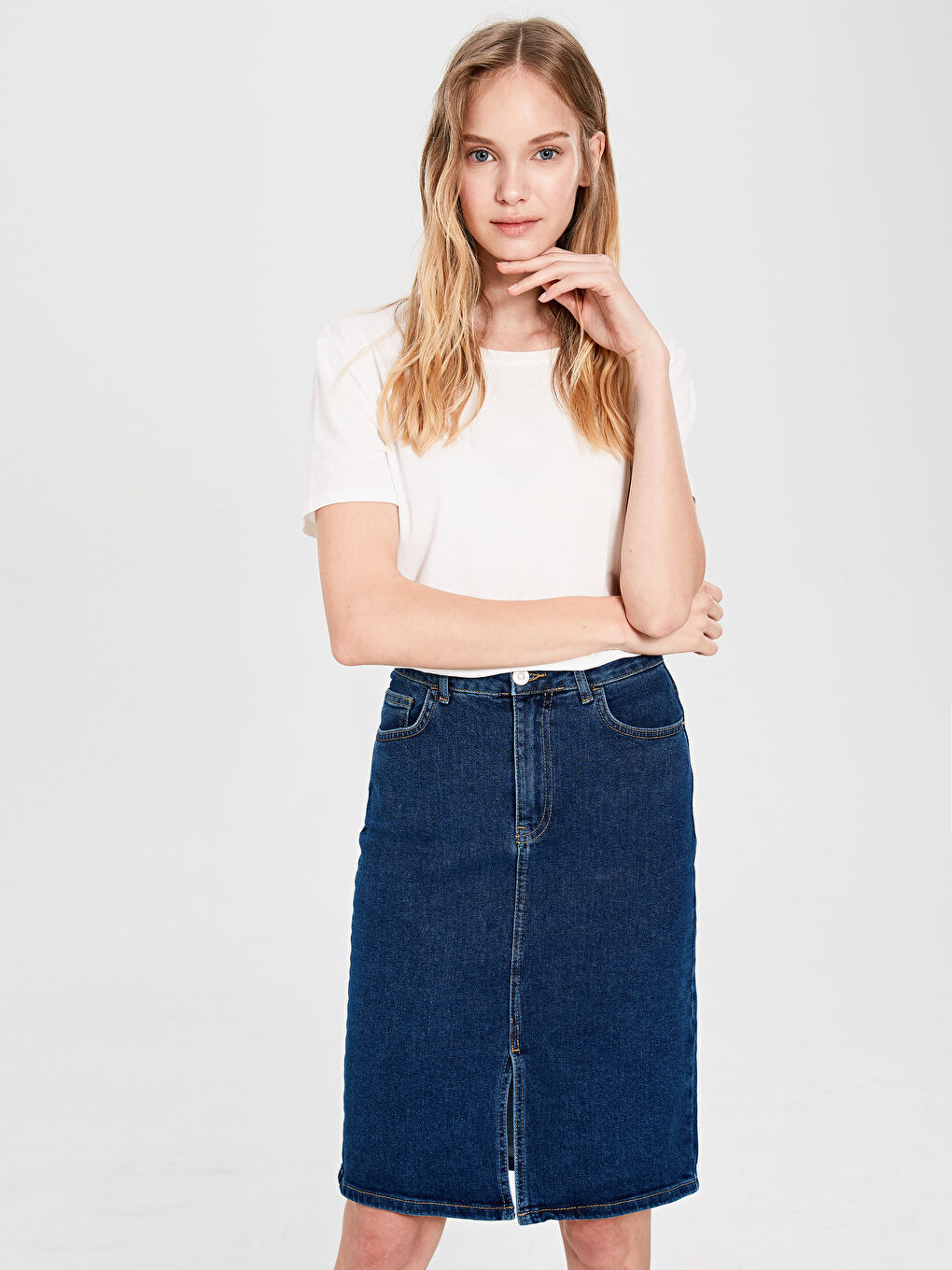 Jupe en Jean Coupe Régulière pour Femmes-1