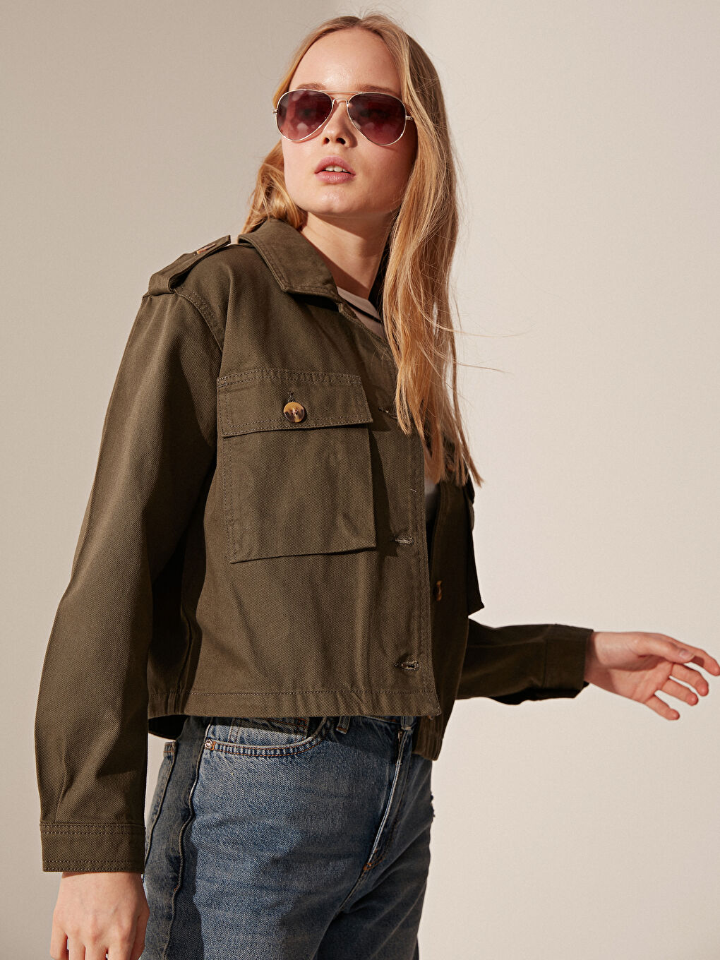 LCW Vision Veste en Jean à Manches Longues pour Femmes Coupe Standard -0S7373Z8-CTA