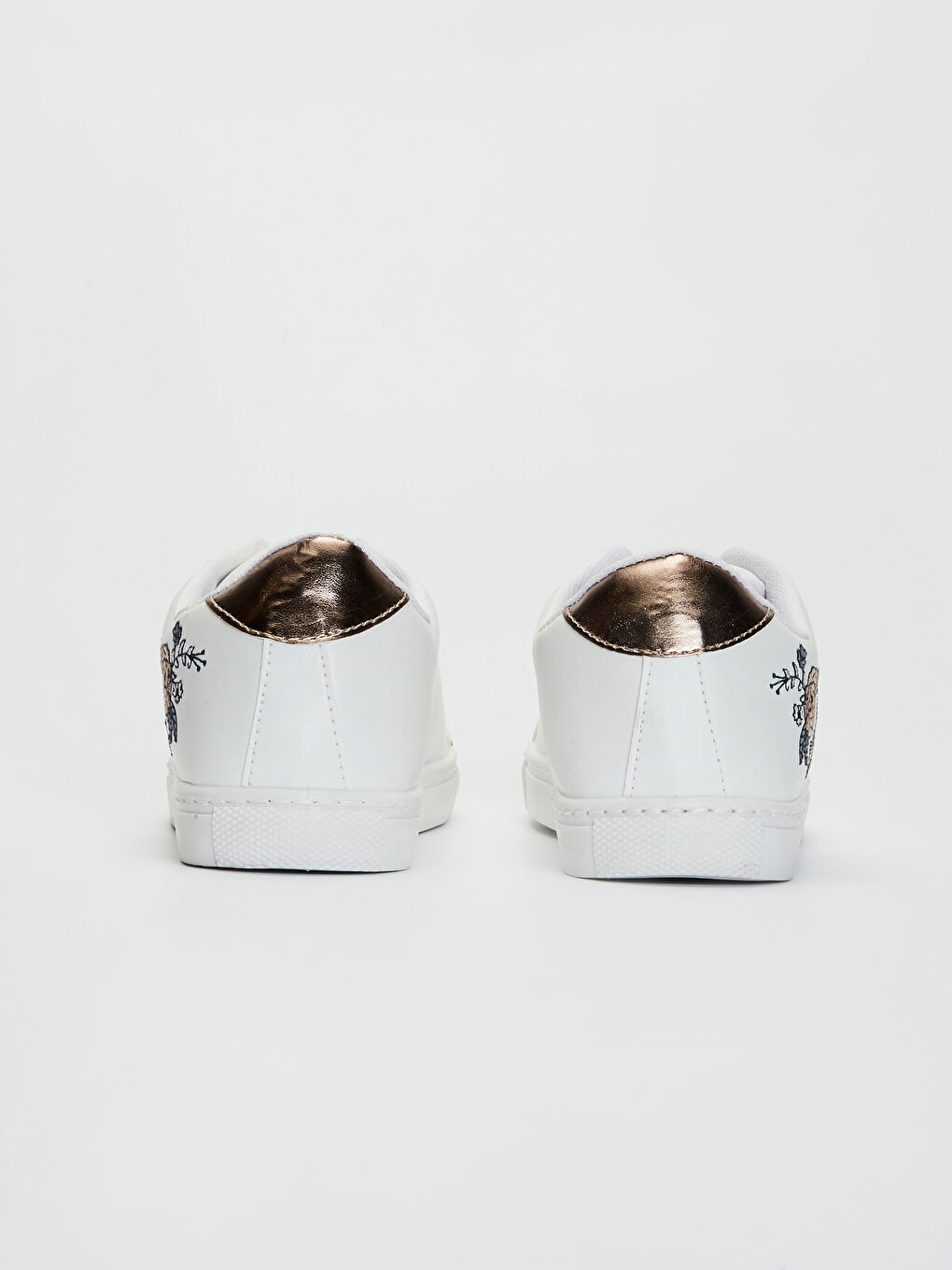 Beyaz Kadın Bağcıklı Sneaker Ayakkabı-3