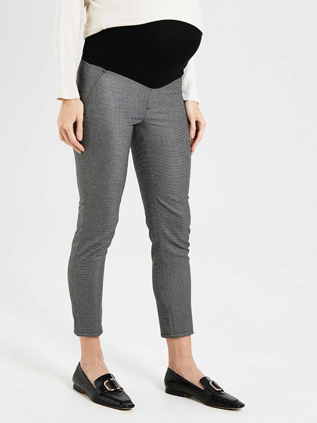 Siyah Karın Panelli Hamile Pantolon-4