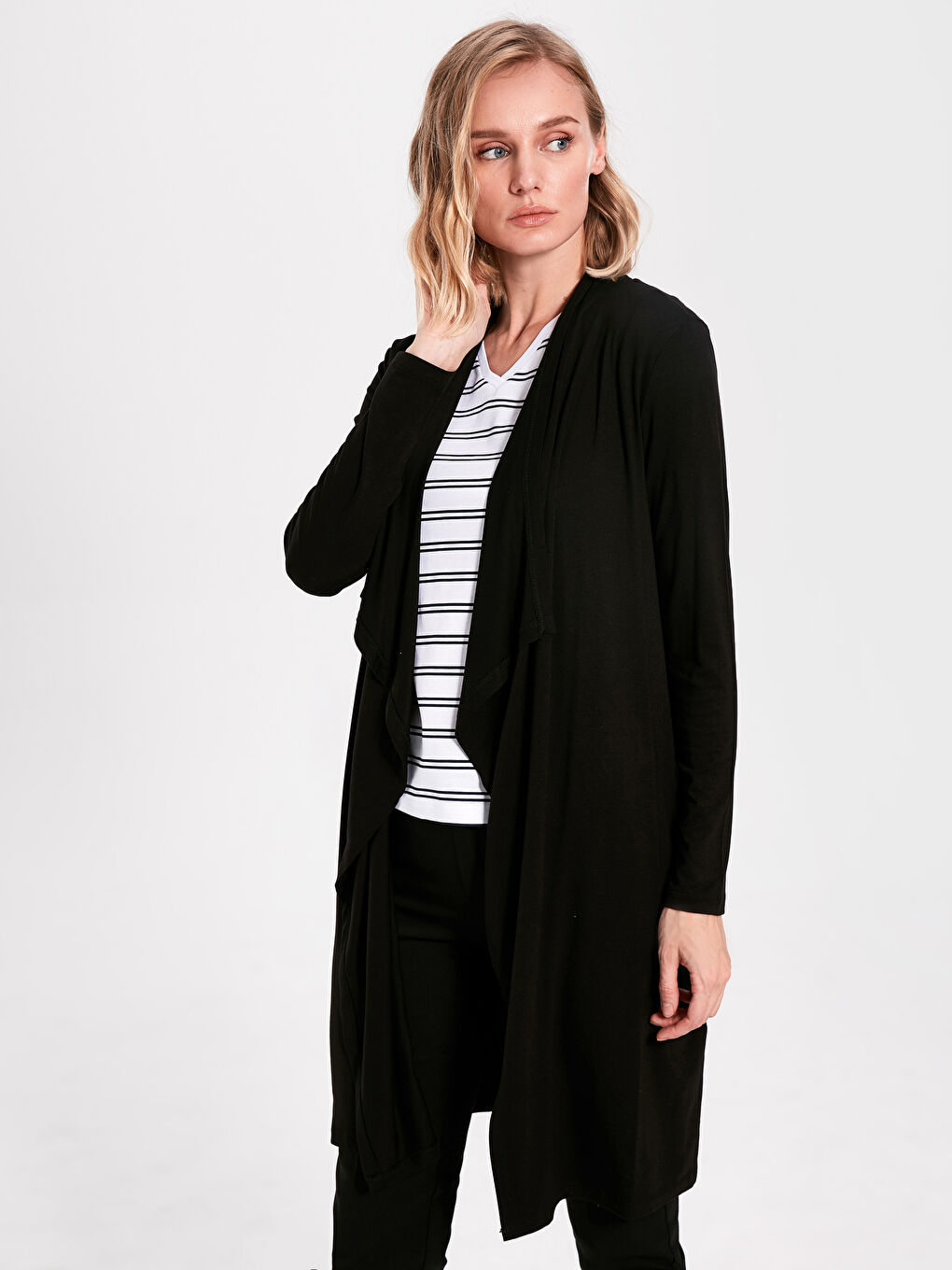 Woman BLACK Zip-Up Sweatshirt-2