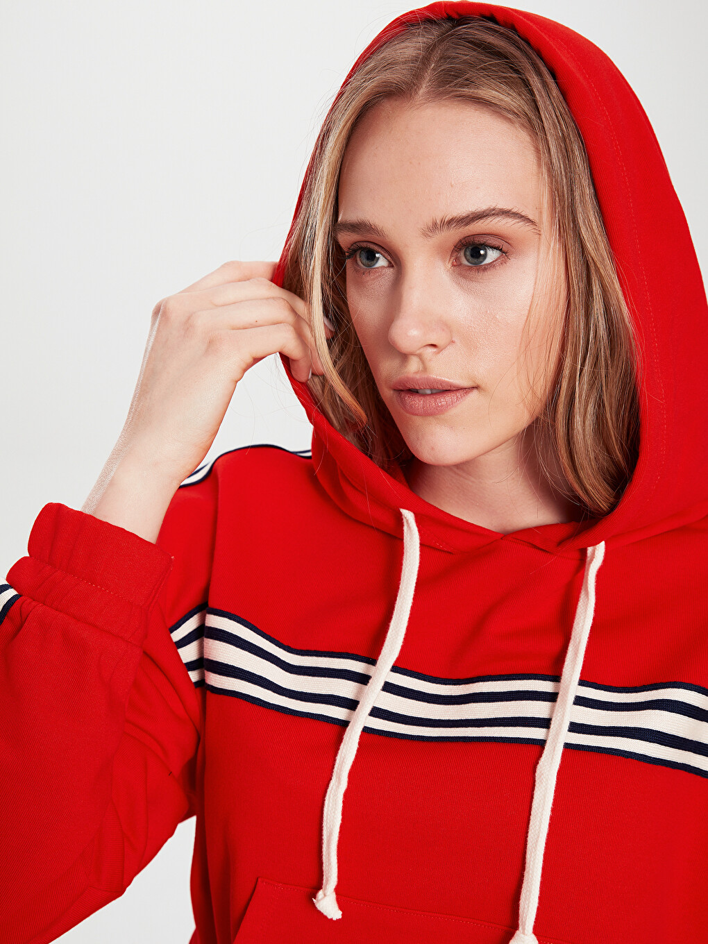 Hooded Long Sleeve Women's Sweatshirt-3