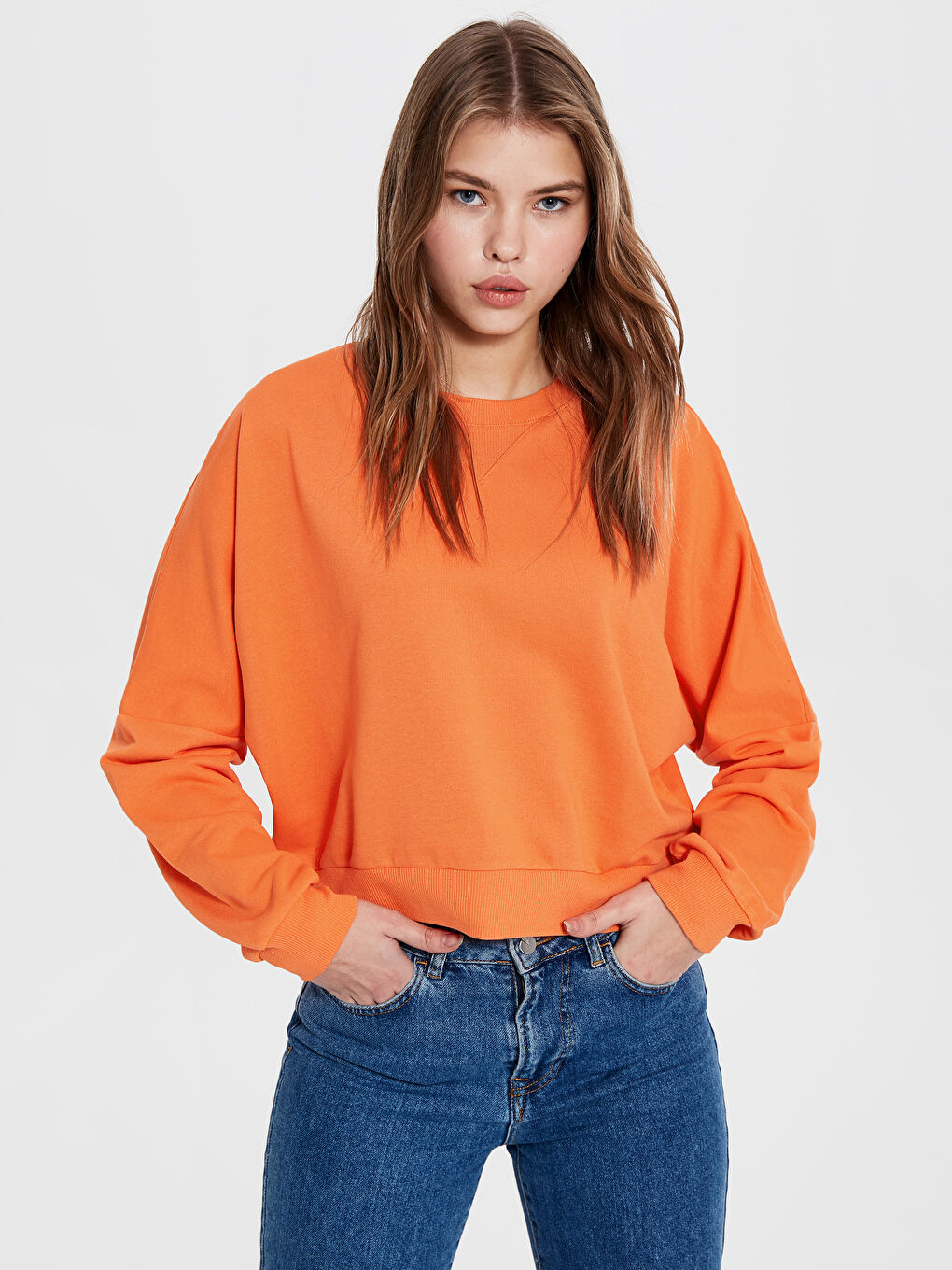 Crew Neck Long Sleeve Women's Sweatshirt-1