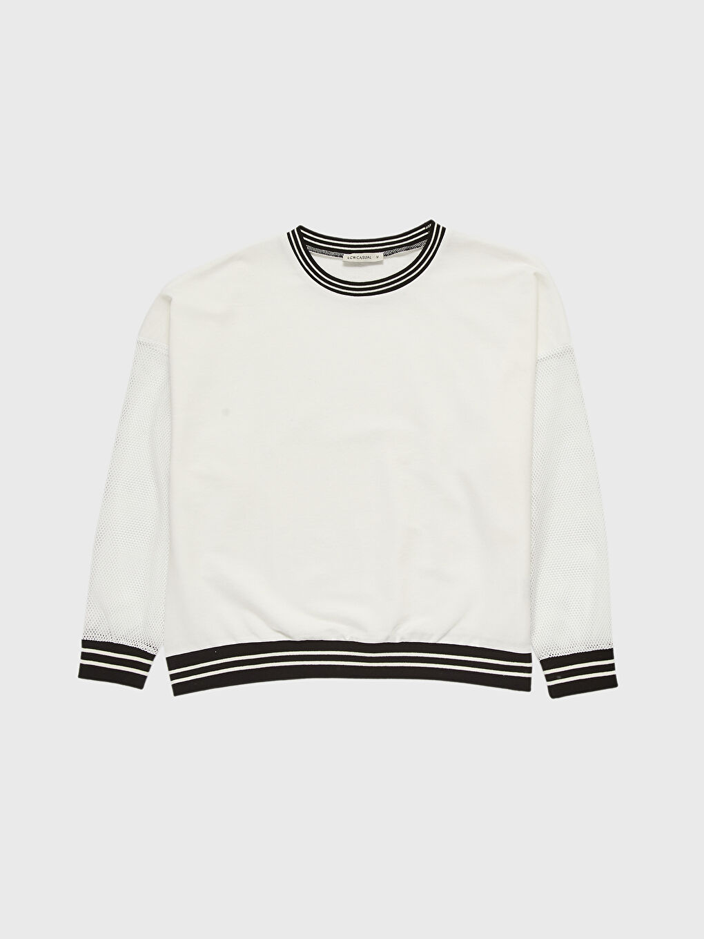 كنزة رياضية برقبة دائرية وكم طويل للسيدات-1