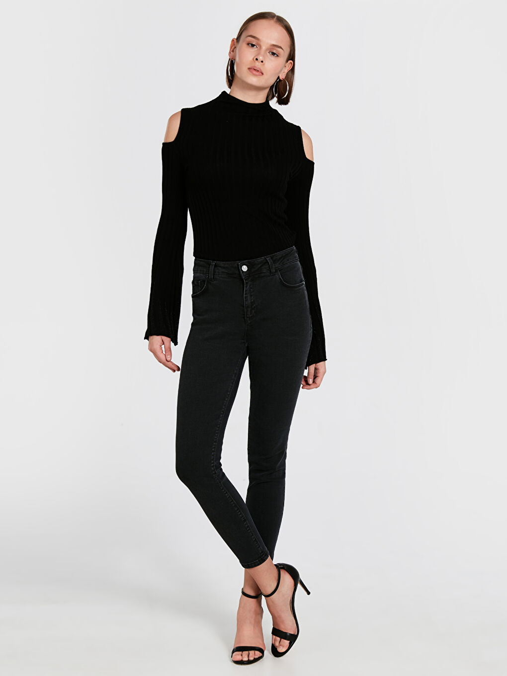 Gri Mercury Skinny Fit Kadın Jean Pantolon-1