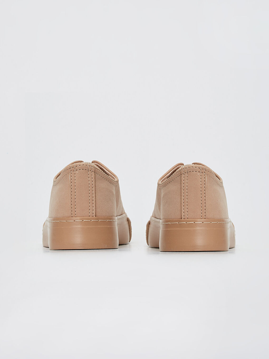 Turuncu Deri Görünümlü Bağcıklı Kadın Spor Ayakkabı-3