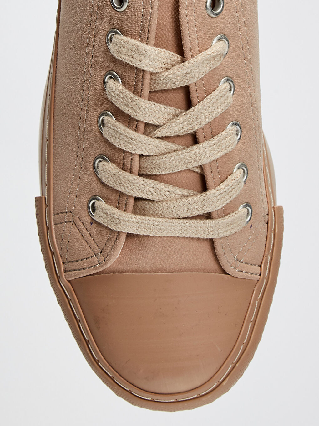 Turuncu Deri Görünümlü Bağcıklı Kadın Spor Ayakkabı-4