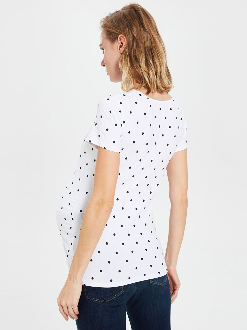 T-shirt en coton imprimé à pois pour femme enceinte-8