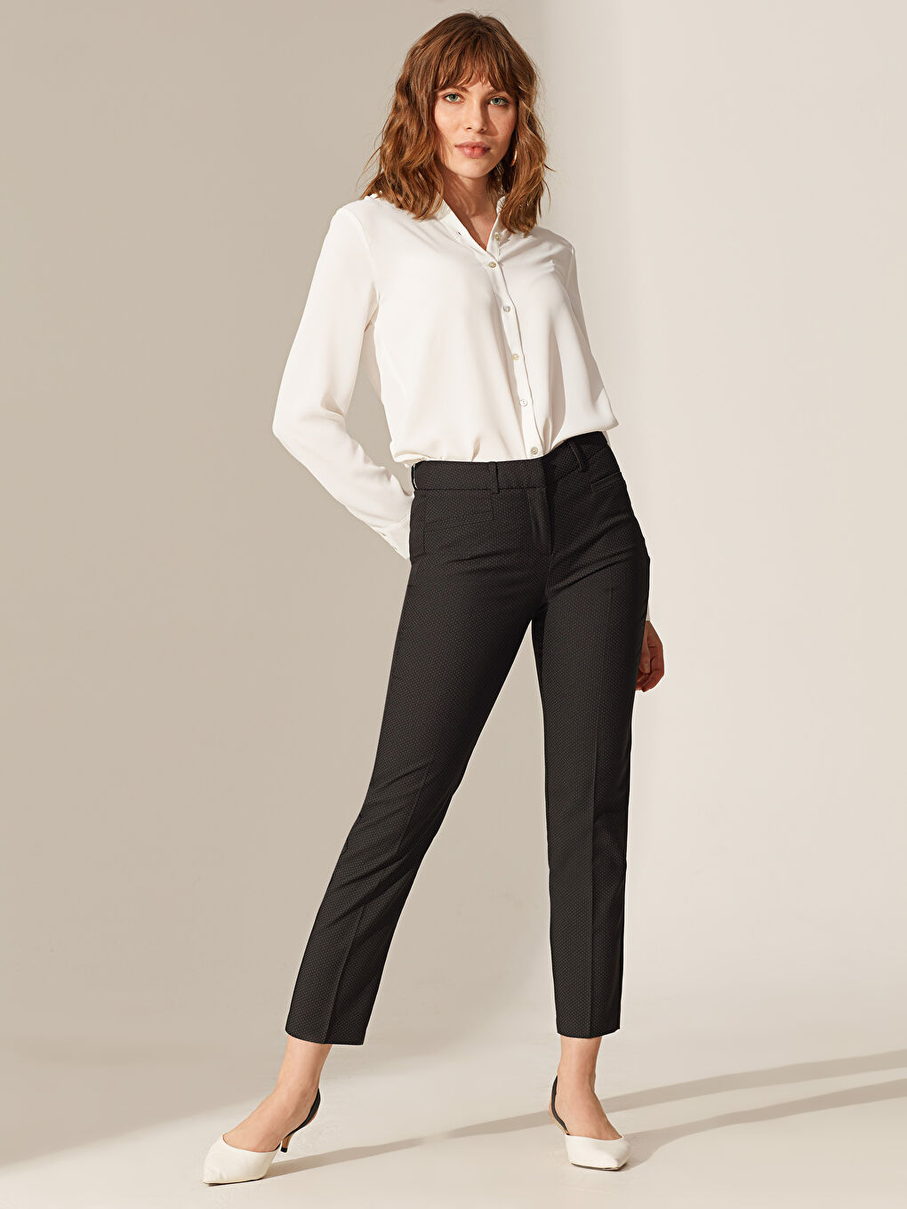 Siyah Dar Fit Kadın Pantolon