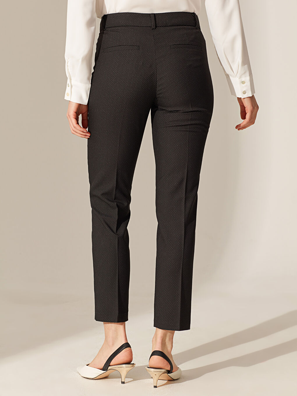 Siyah Dar Fit Kadın Pantolon-2