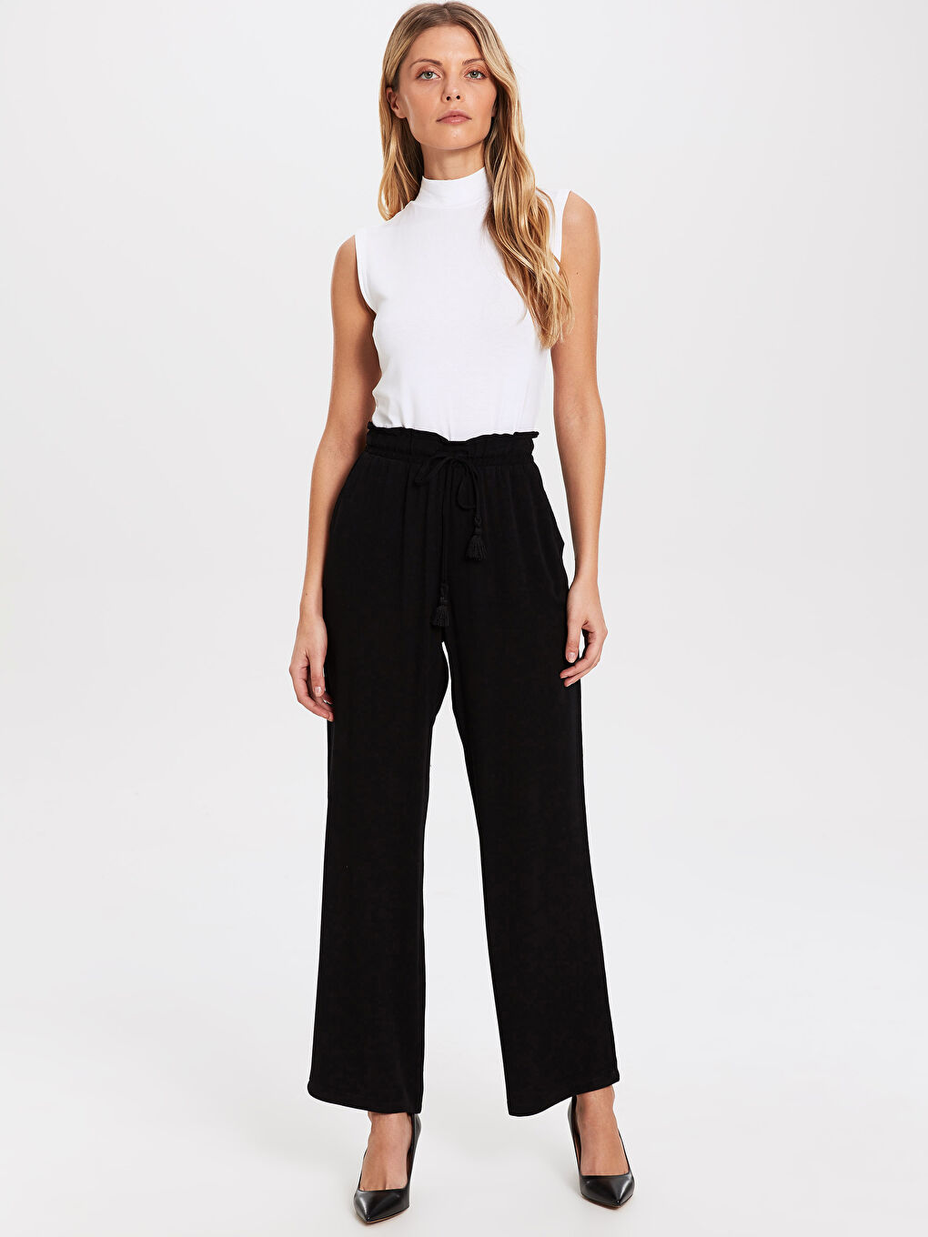 Elastic Waist Palazzo Pants