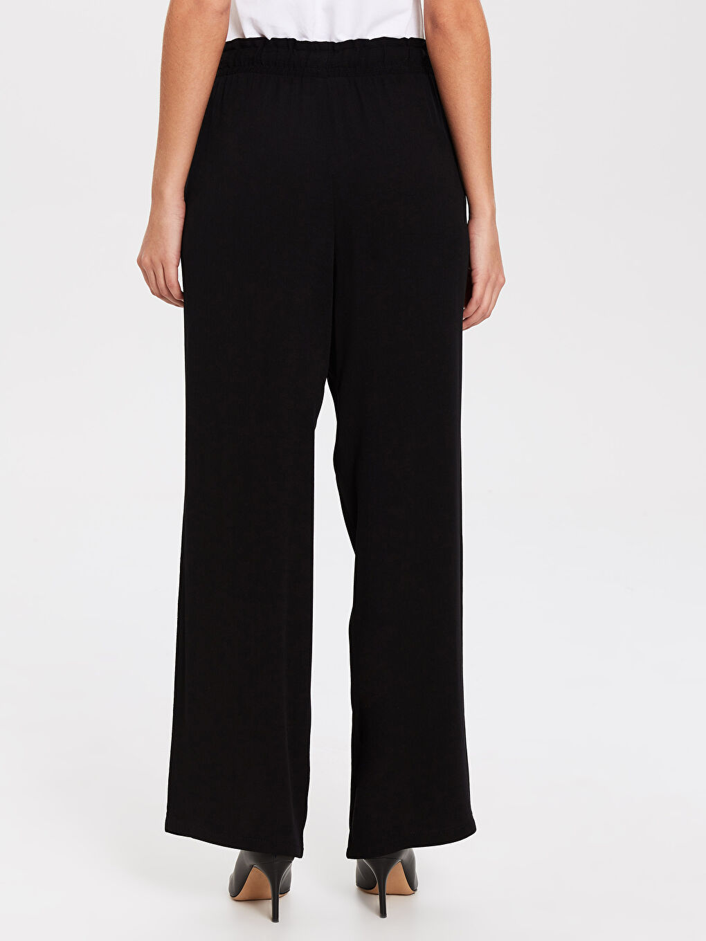Elastic Waist Palazzo Pants-3