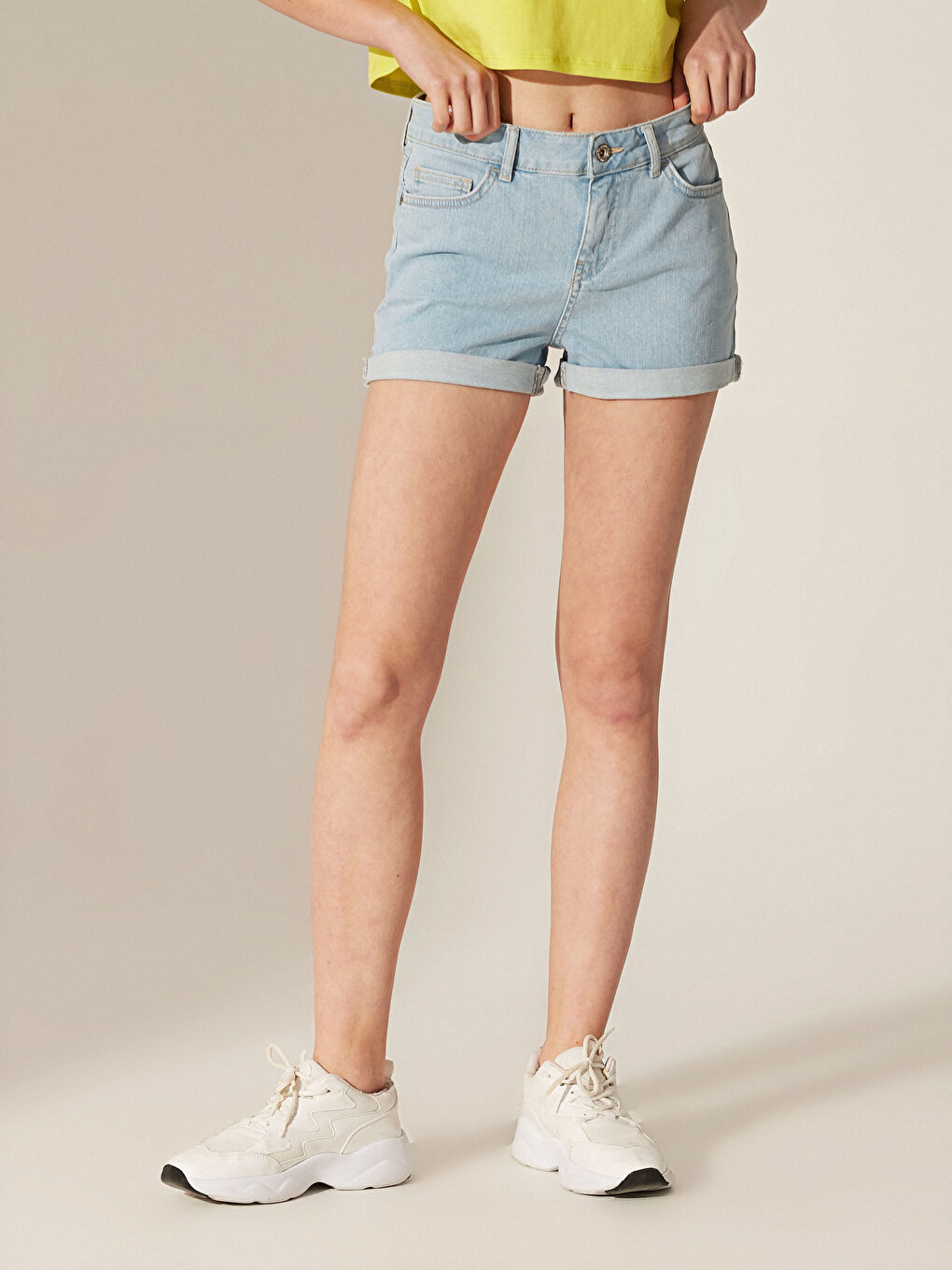 İndigo Kadın Jean Şort-1