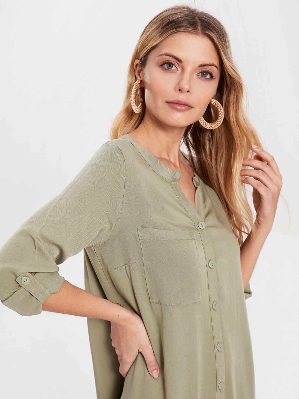 Женщины Хаки Платье-2