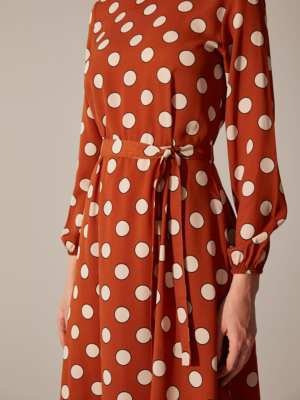 Standard Fit Long Sleeve Crepe Women's Dress-5