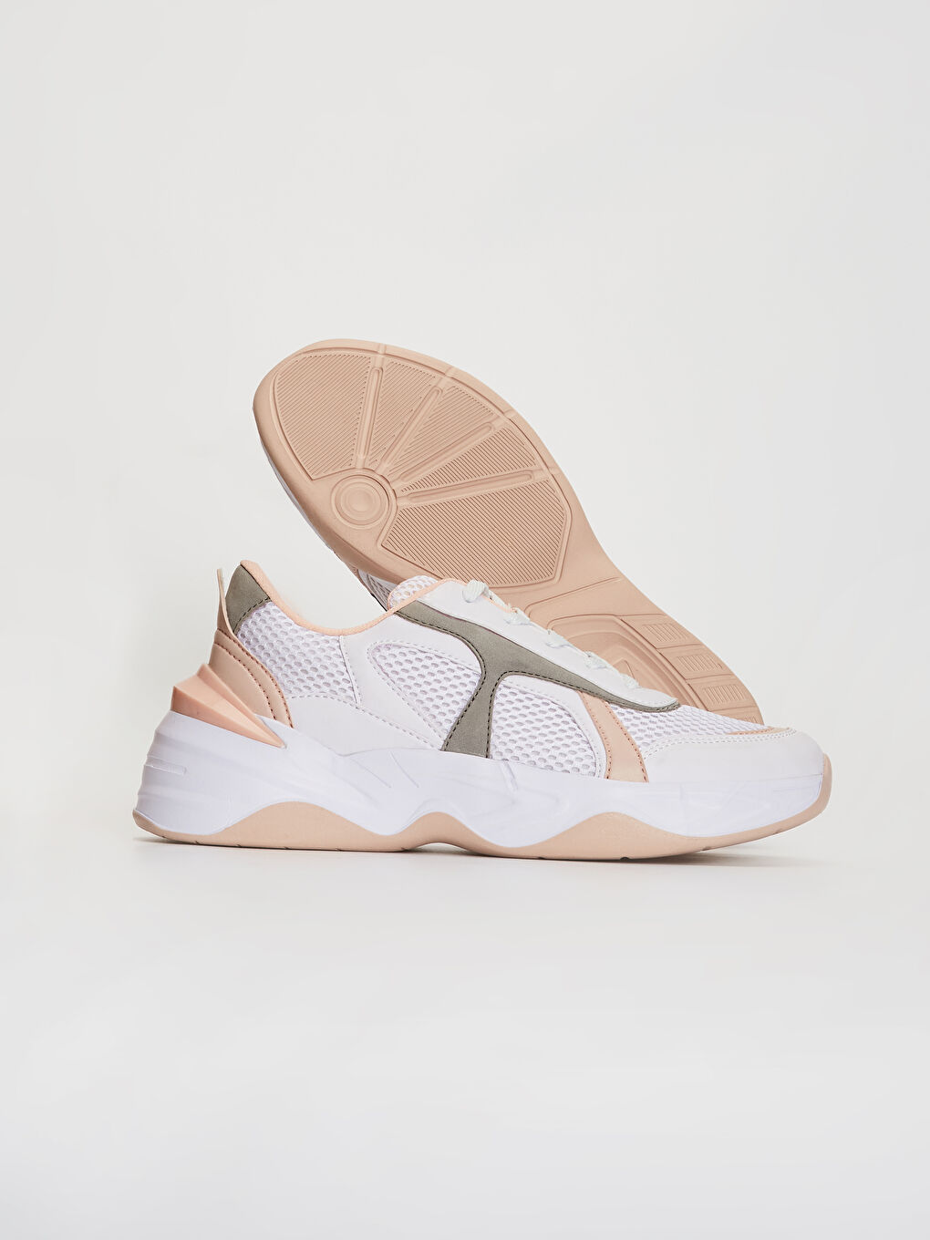 Beyaz Kadın Kalın Taban Günlük Spor Ayakkabı-2