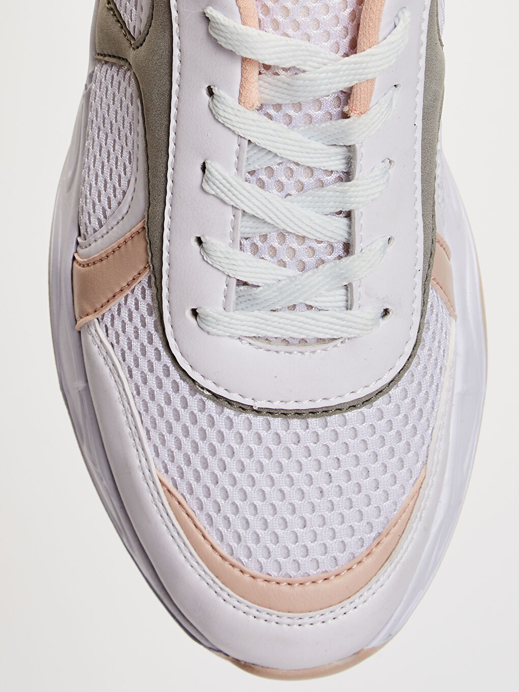 Beyaz Kadın Kalın Taban Günlük Spor Ayakkabı-4