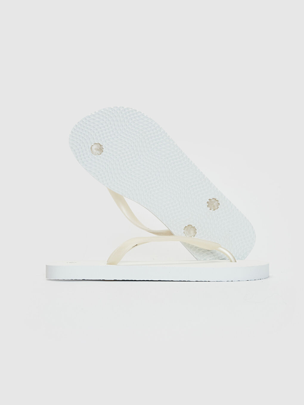 Beyaz Kadın Parmak Arası Plaj Terliği-3