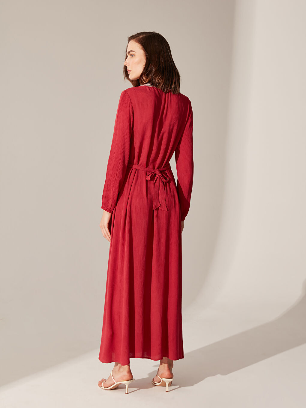 Robe ROUGE BORDEAUX Femme-4