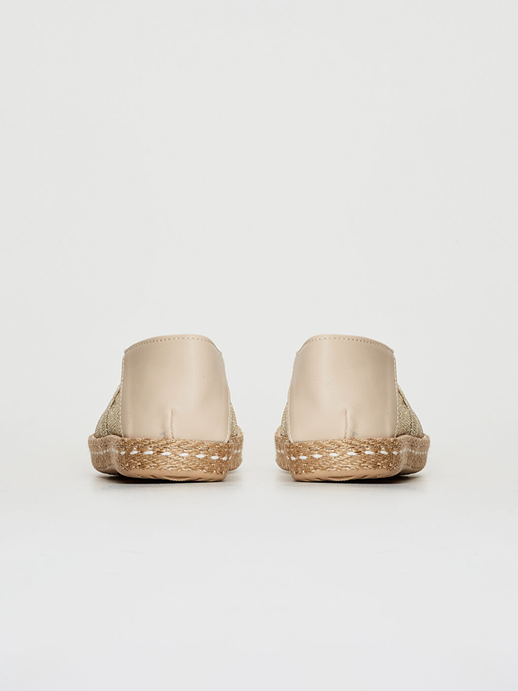 Bej Kadın Parlak Espadril Ayakkabı-2