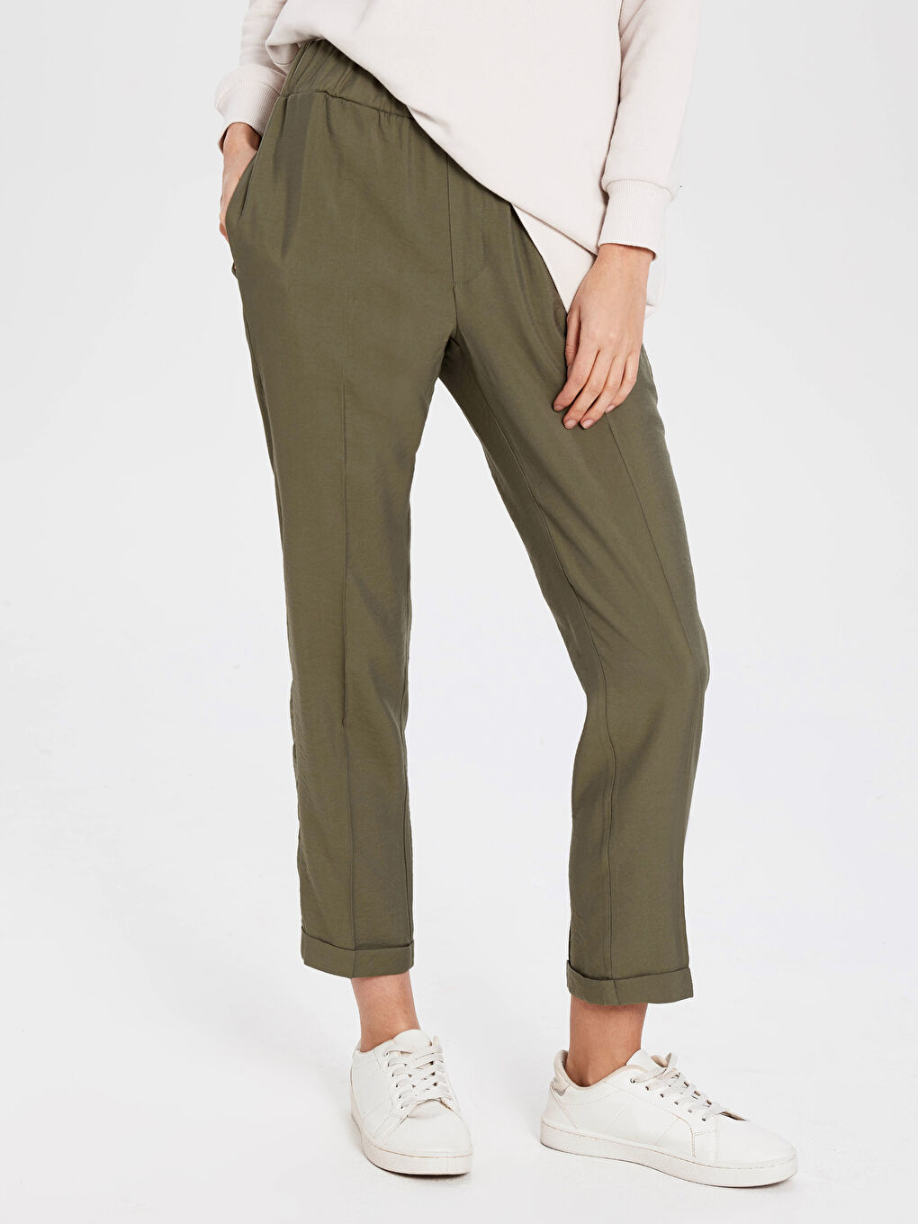 Textured Harem Pants Women-2