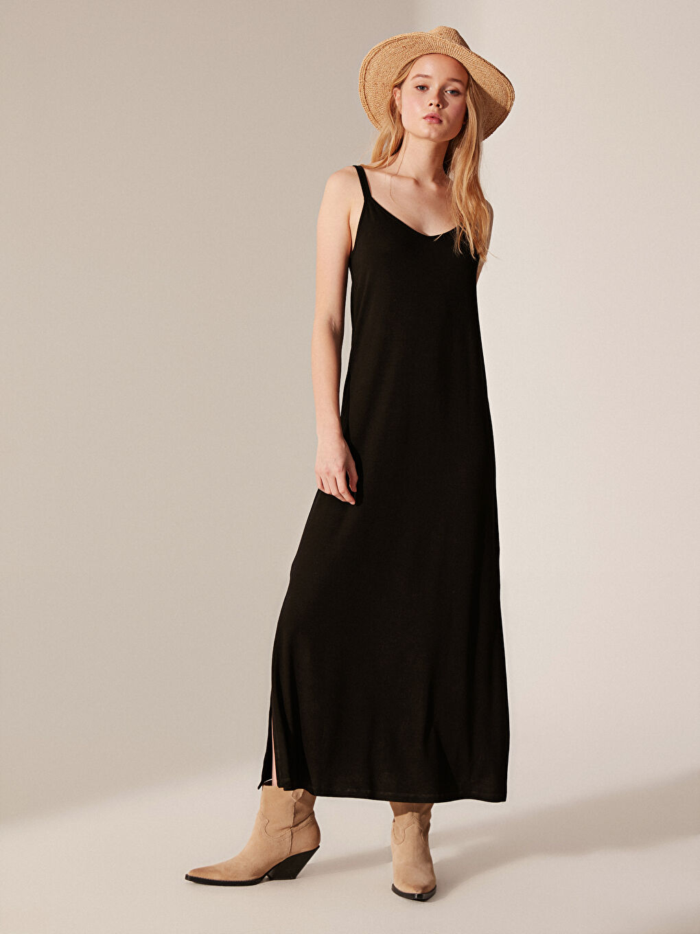 Standard Fit Strapless Jersey Women's Dress-1