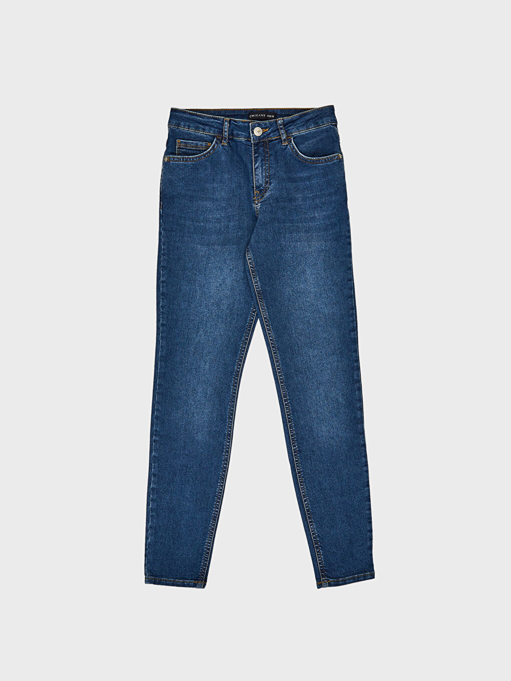 بنطلون جينز نسائي بخصر عادي بقصة عطارد الضيقة-1