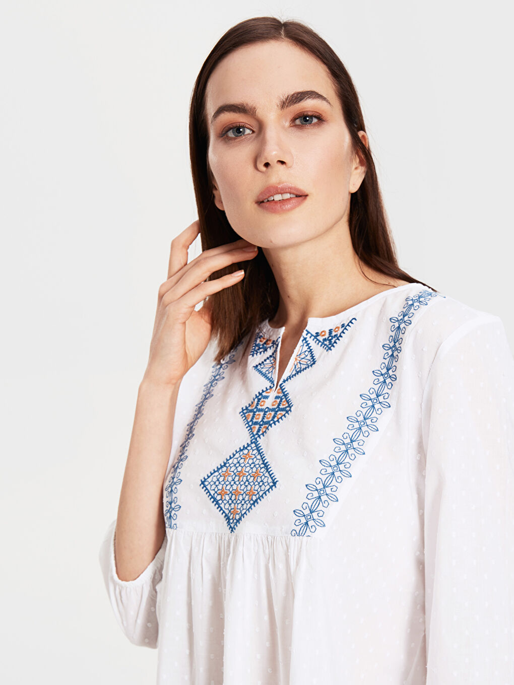 Standard Fit Long Sleeve Women's Blouse-1