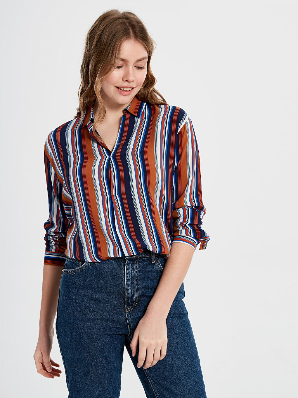 Standard Fit Long Sleeve Women's Blouse-5