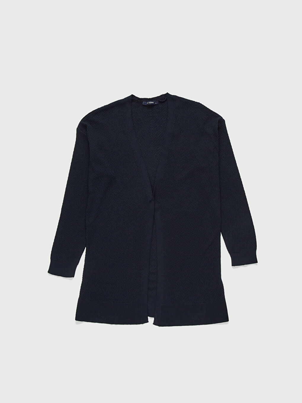 Lacivert Uzun Kollu Kadın İnce Triko Hırka-1