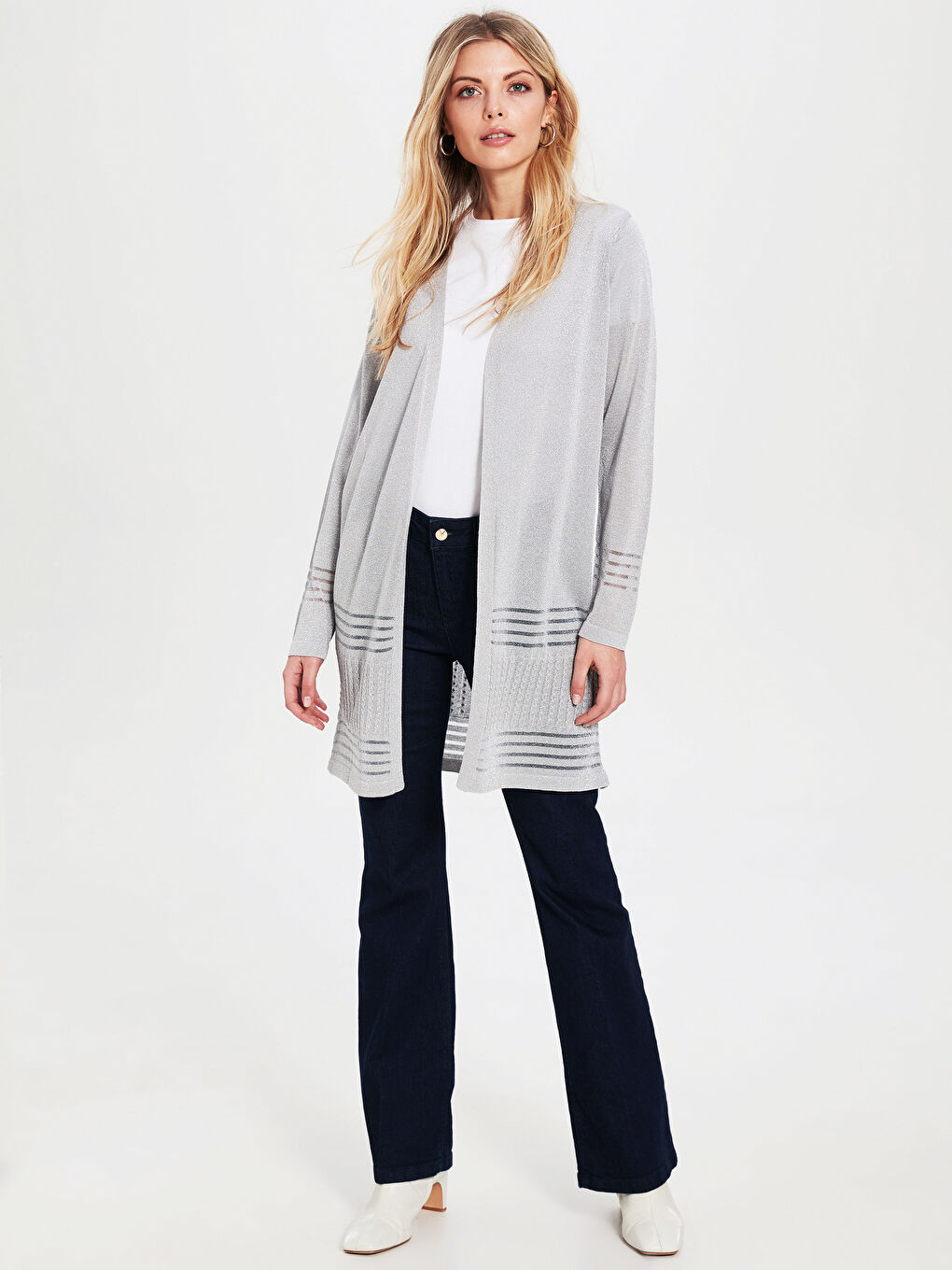 Açık Gri Melanj Hırka-1