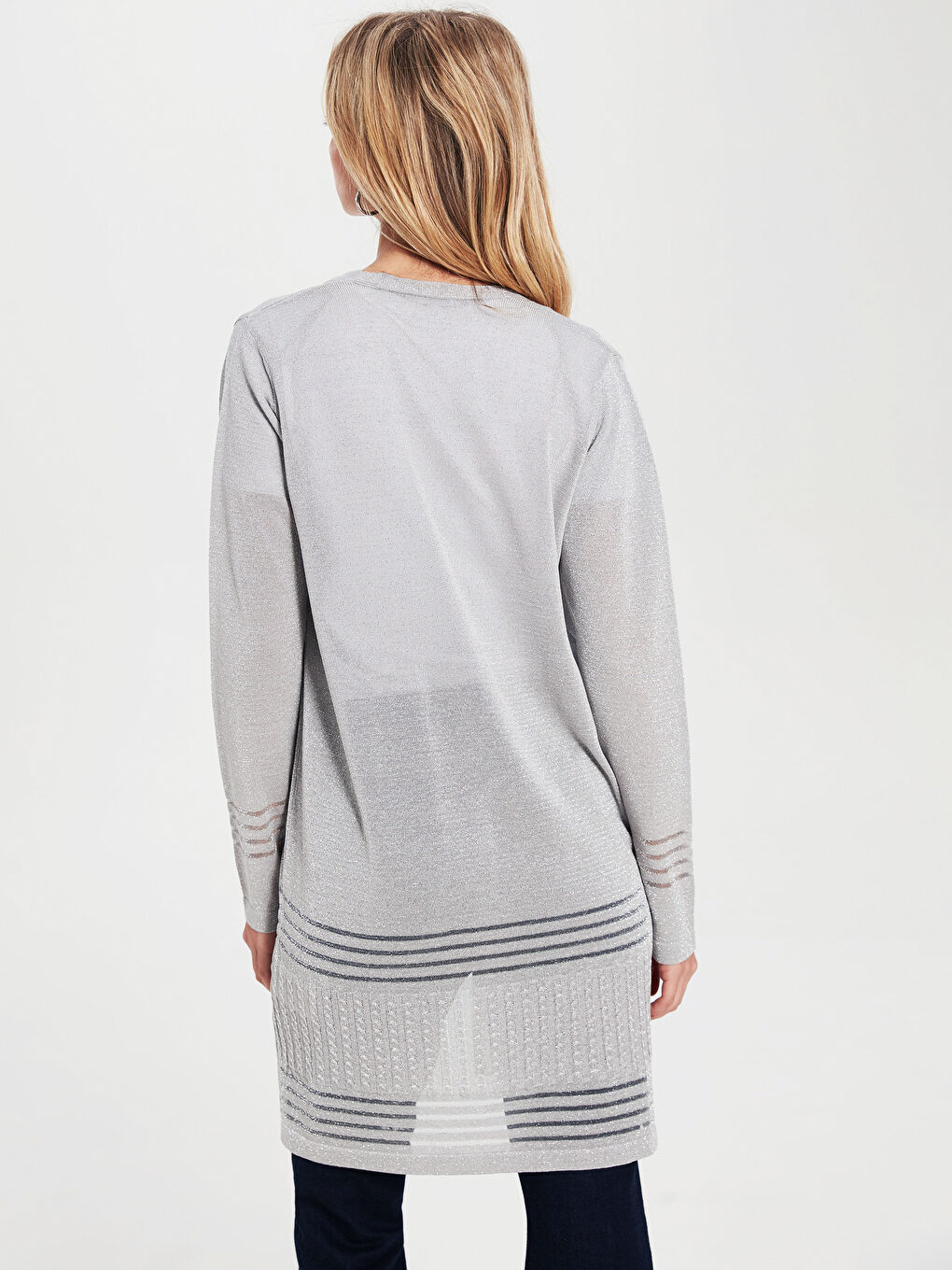 Açık Gri Melanj Hırka-2