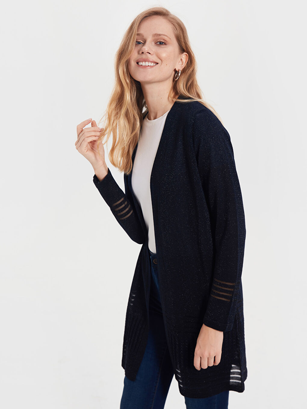 LCWAIKIKI Classic Women's Long Sleeve Cardigan Sweater Detailed Işılıt -0SH199Z8-E1J