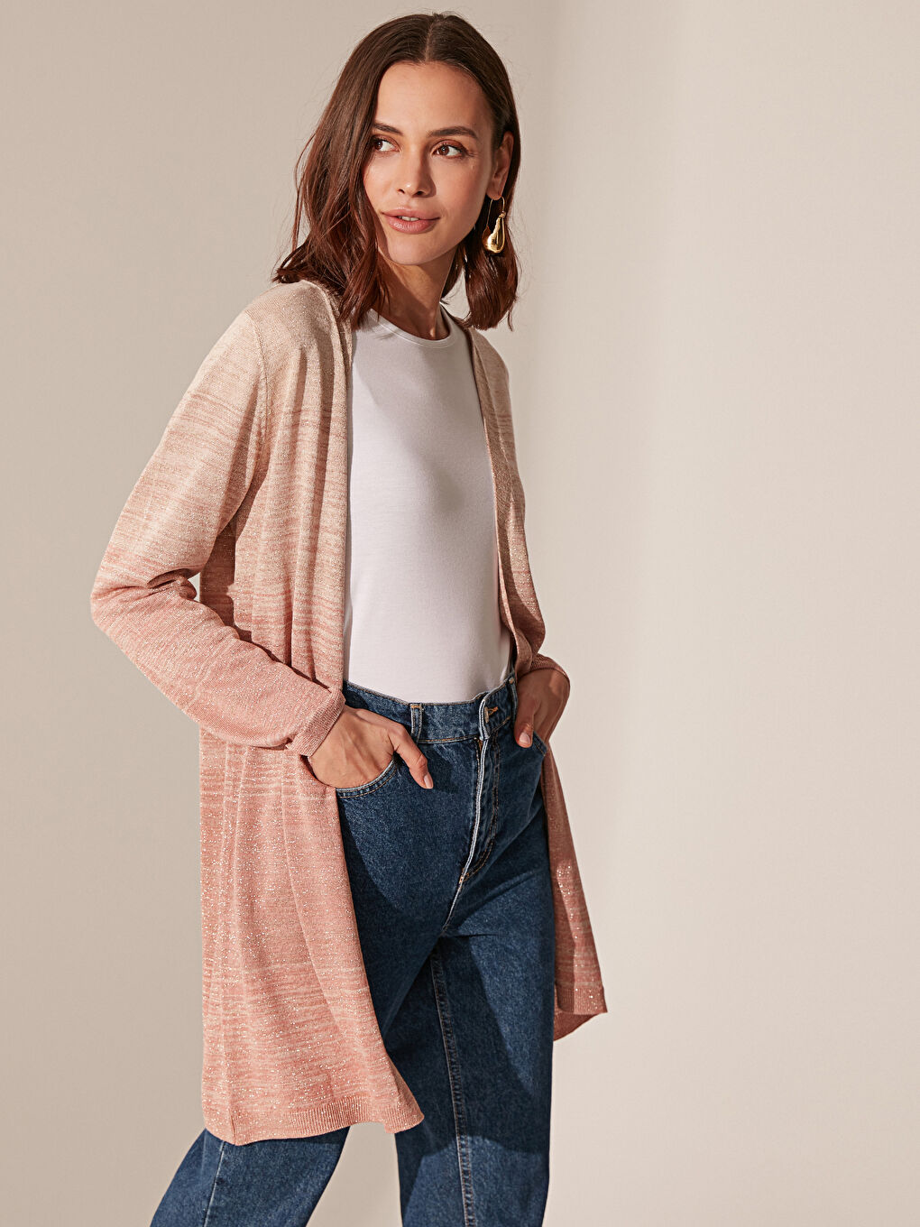 Shimmer Women's Long Sleeve Cardigan Sweater Viscose