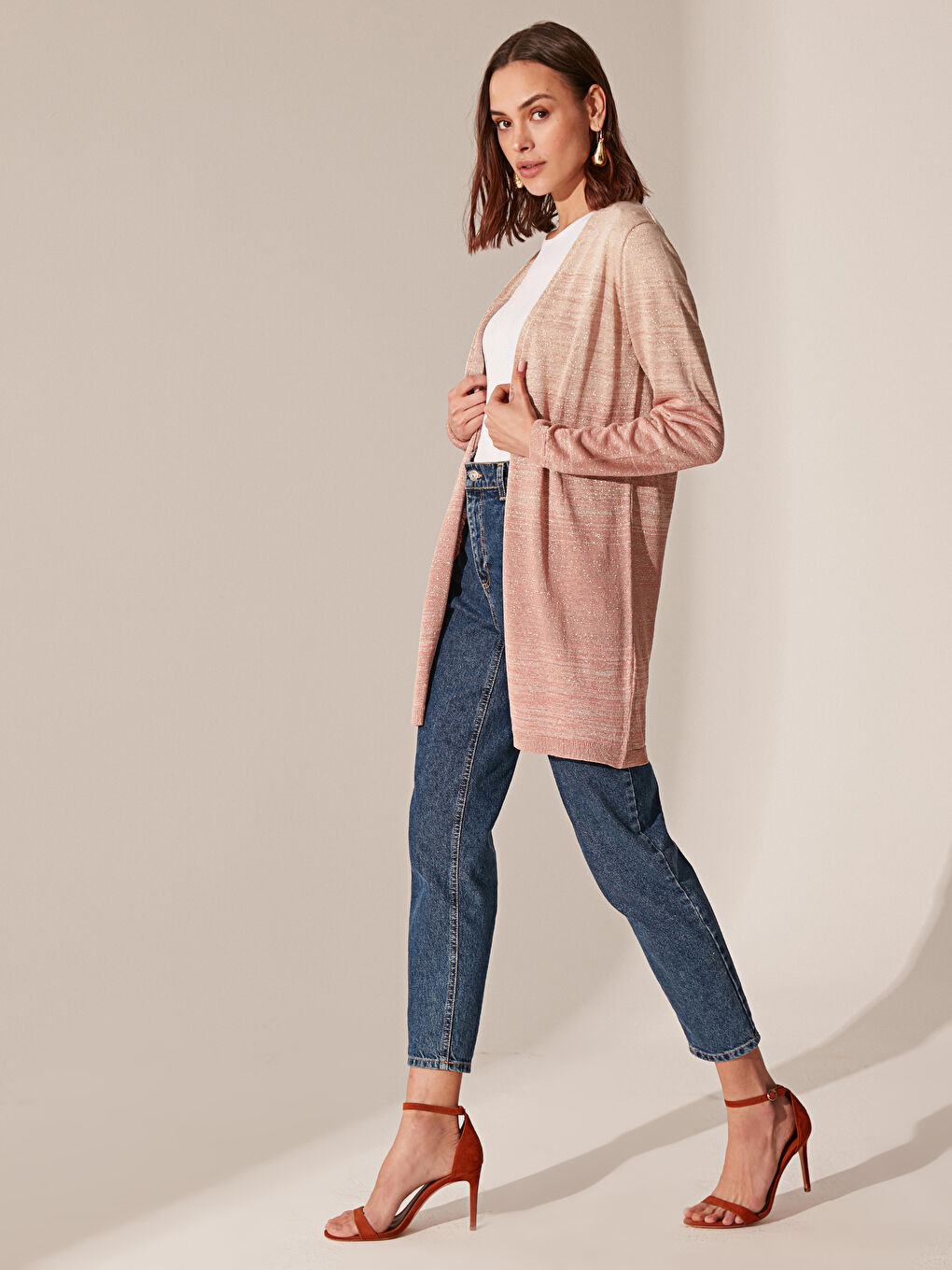 Shimmer Women's Long Sleeve Cardigan Sweater Viscose-3