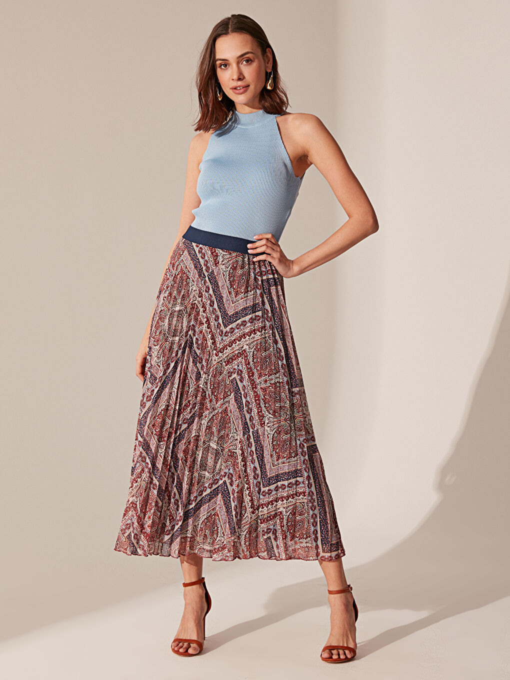 جيبة شيفون واسعة للسيدات-1