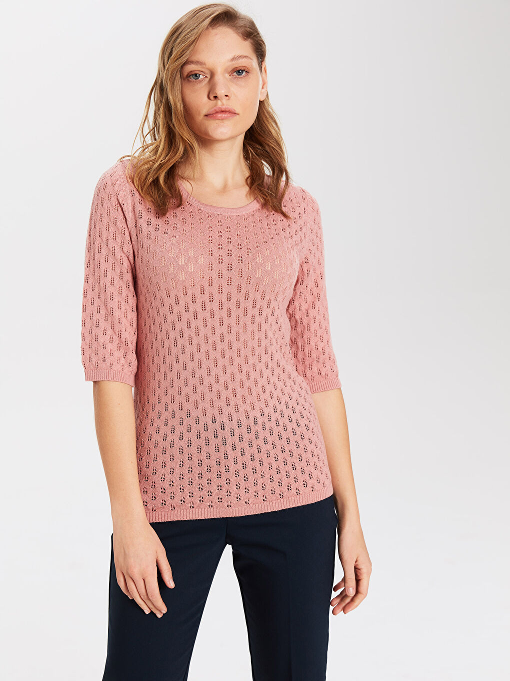 LCWAIKIKI Classic Rundhalsausschnitt Damenpullover -0SH250Z8-FKR