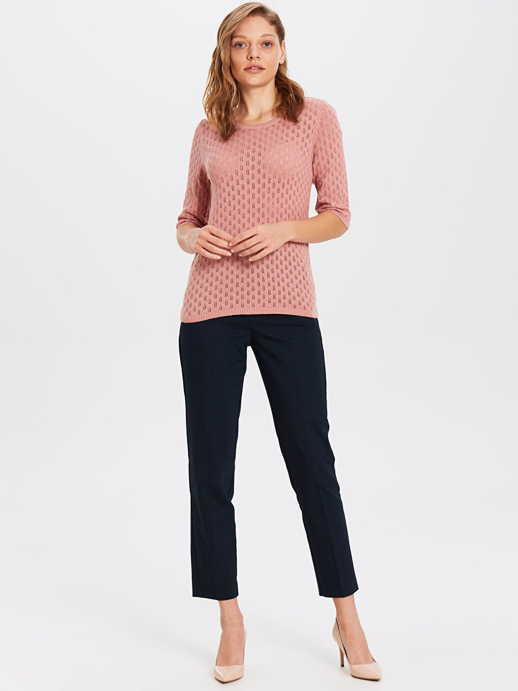 LCWAIKIKI Classic Rundhalsausschnitt Damenpullover -0SH250Z8-FKR