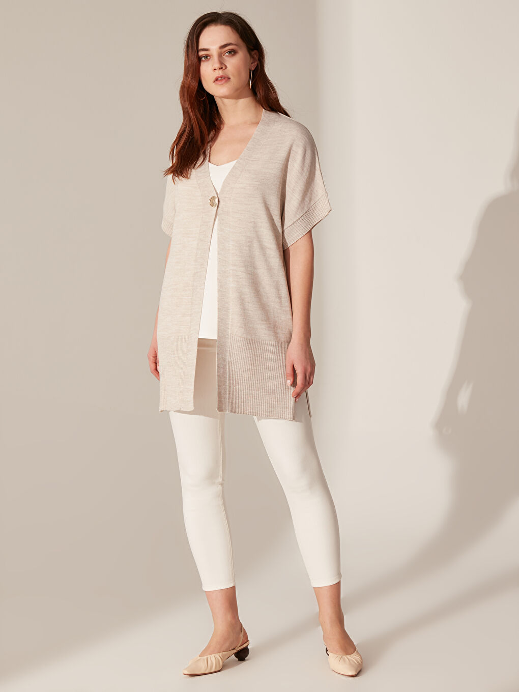 V-Neck Short Sleeve Women's Vest-2